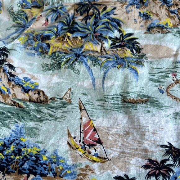 Vintage Ocean Pacific OP Hawaiian‎ Shirt Womens L Beach Surf Island Floral USA - Picture 8 of 9